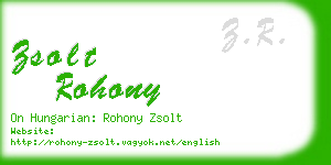 zsolt rohony business card